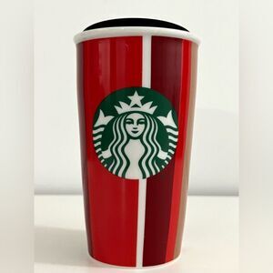 Starbucks Holiday Red Stripe Tumbler 12 Ounce